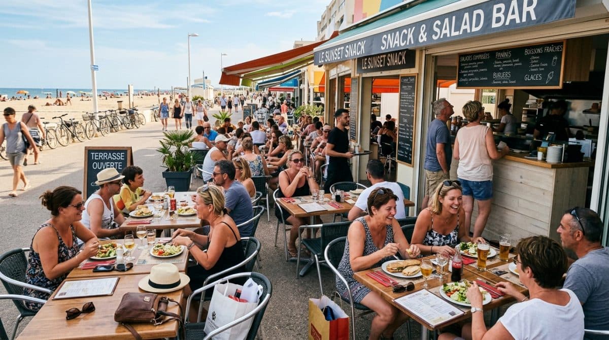 Illustration générée : Fonds de commerce terminal de cuisson snack saladerie