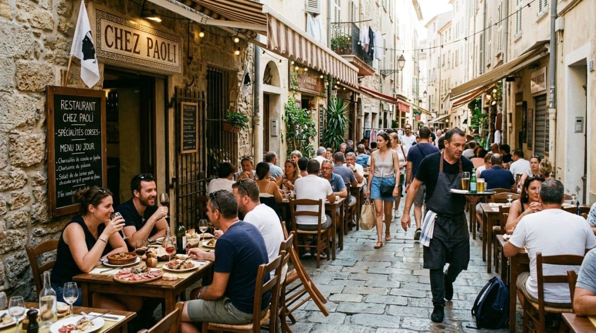 Illustration générée : Restaurant ajaccio viellle ville