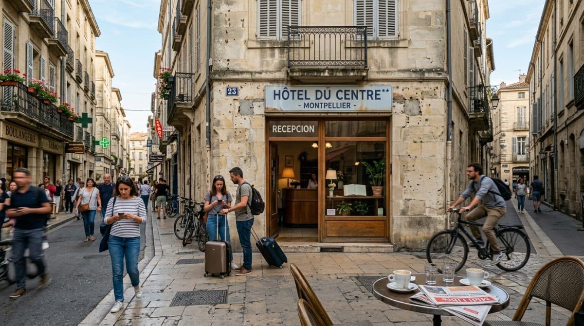 Illustration générée : Hôtel Bureau environ 20 chambres murs & fonds à Montpellier