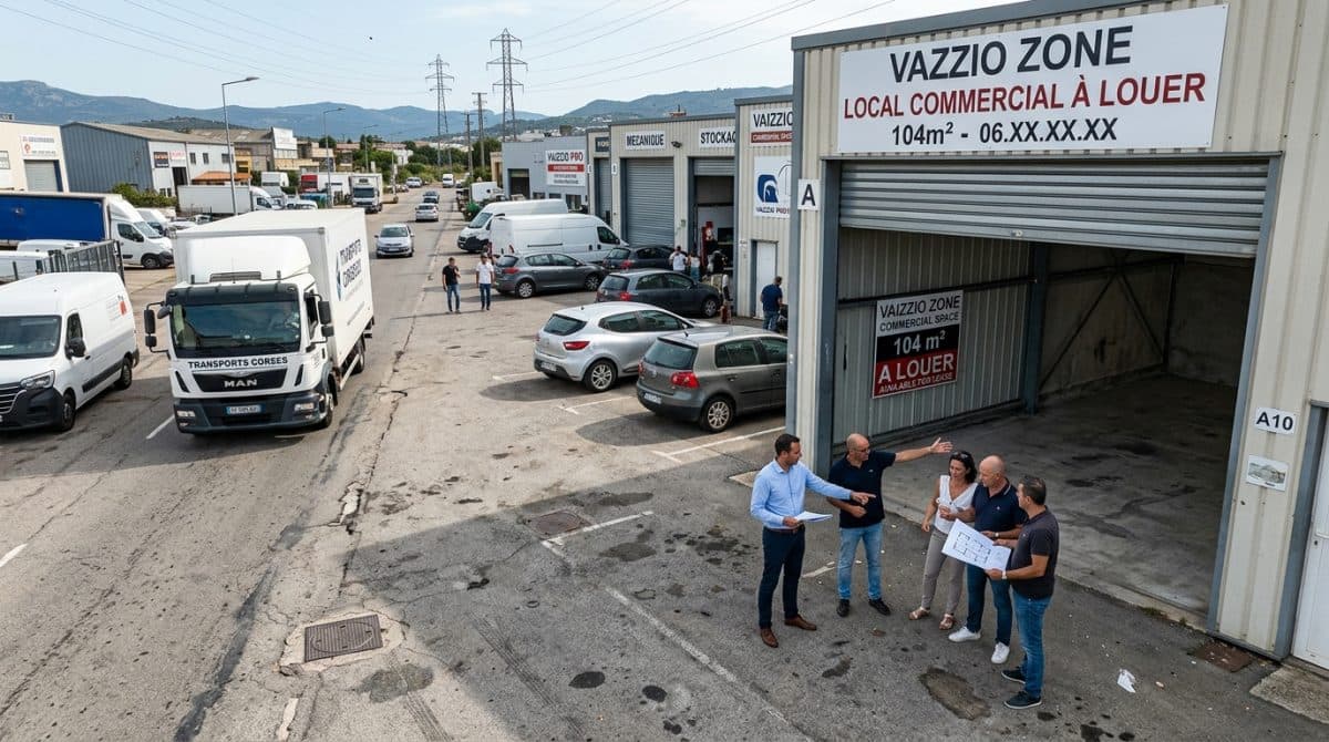 Illustration générée : A louer Z.I vazzio locaux commerciaux bruts
