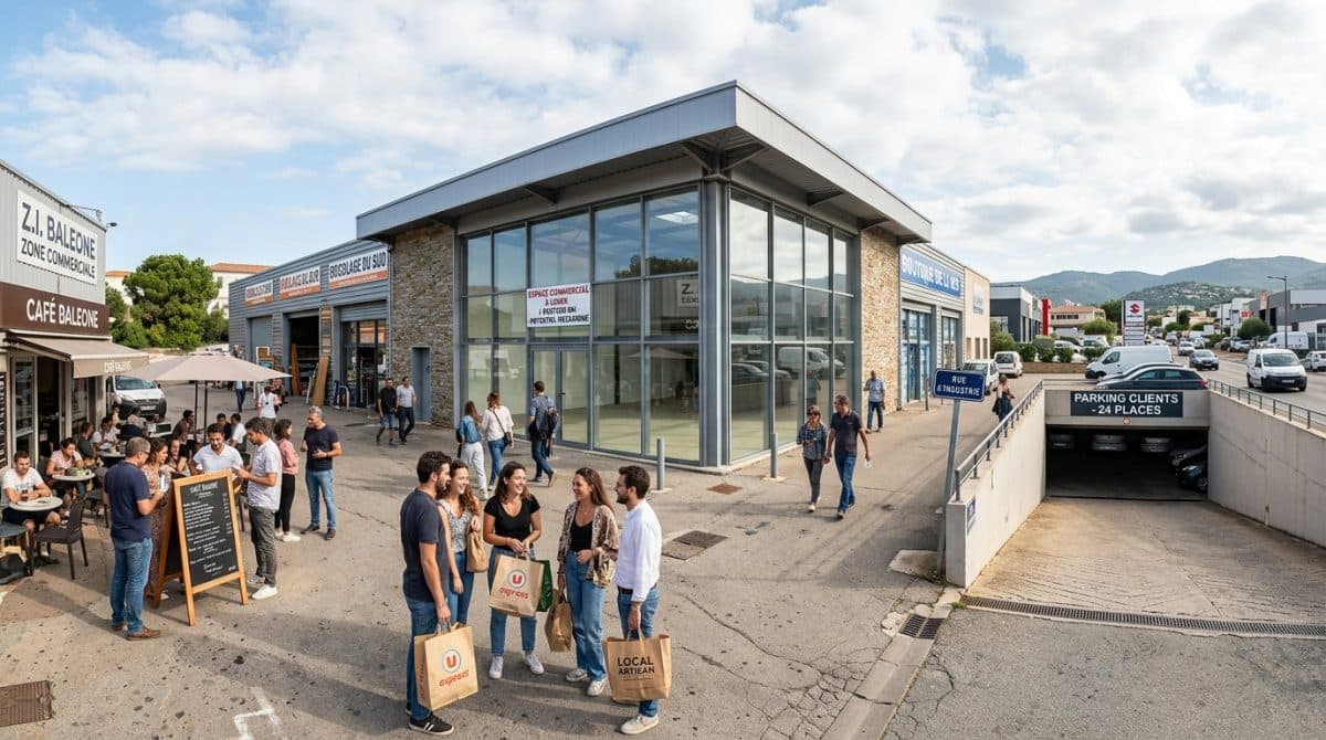 Illustration générée : A louer locaux d'activités, entrepots ZI baleone