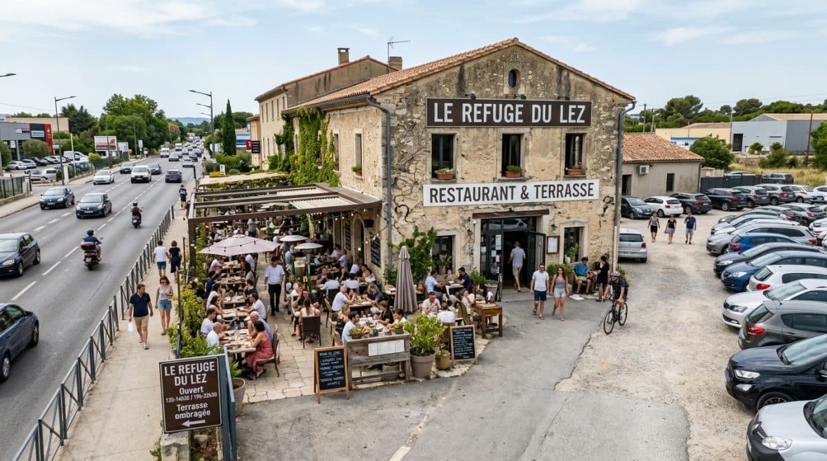 Illustration générée : Restaurant murs et fonds pres de montpellier exclusivite forte visibilité