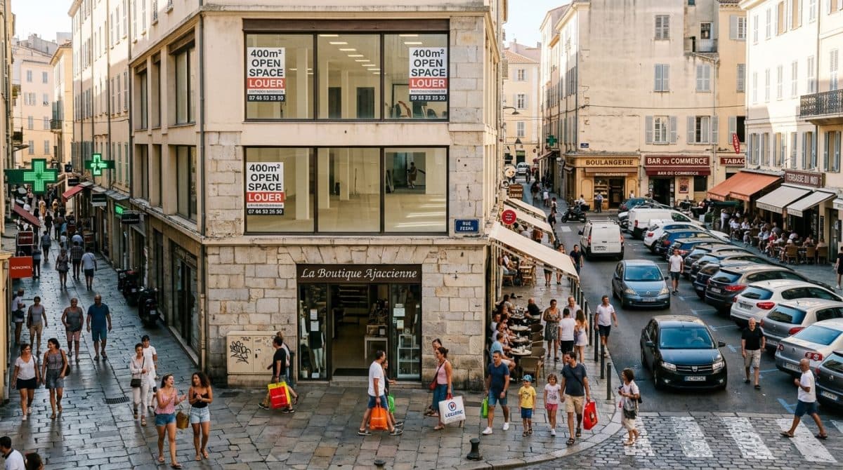 Illustration générée : A vendre 1200 murs commerciaux ajaccio centre ville