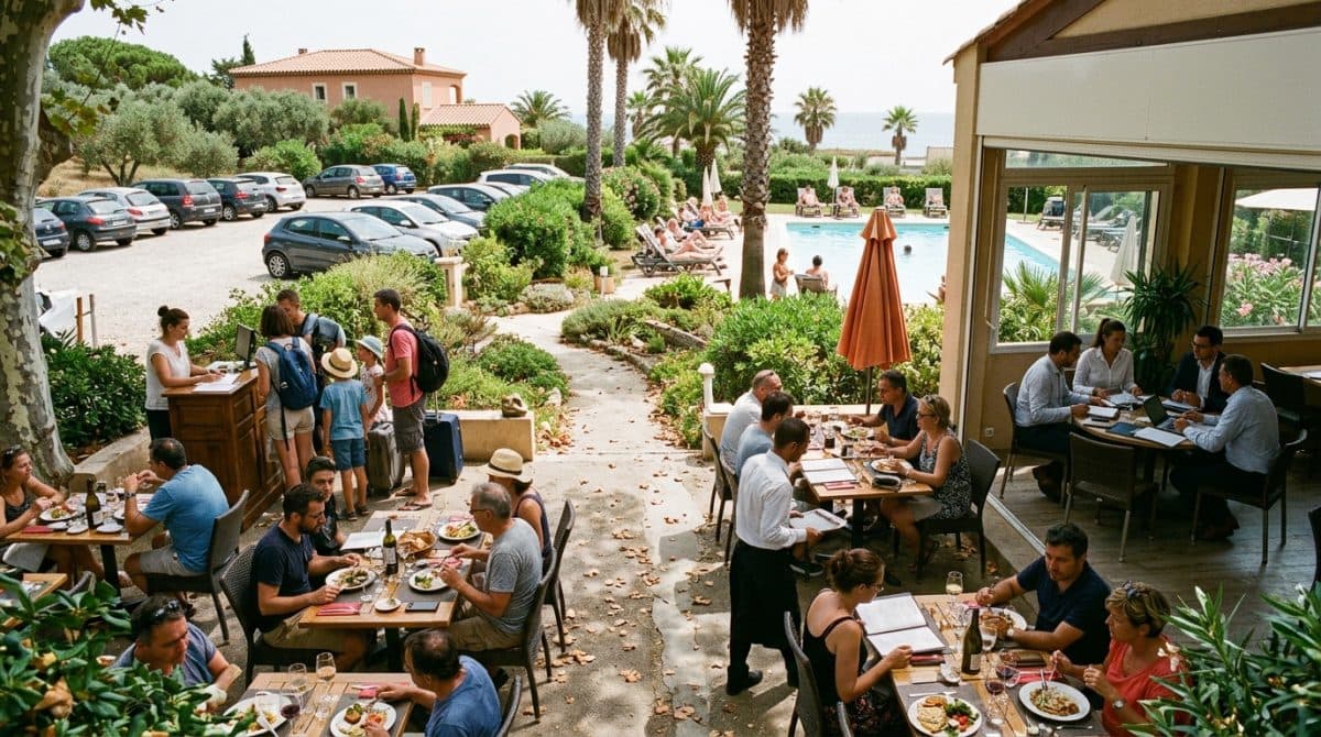 Illustration générée : Hôtel restaurant *** littoral héraultais murs & fonds
