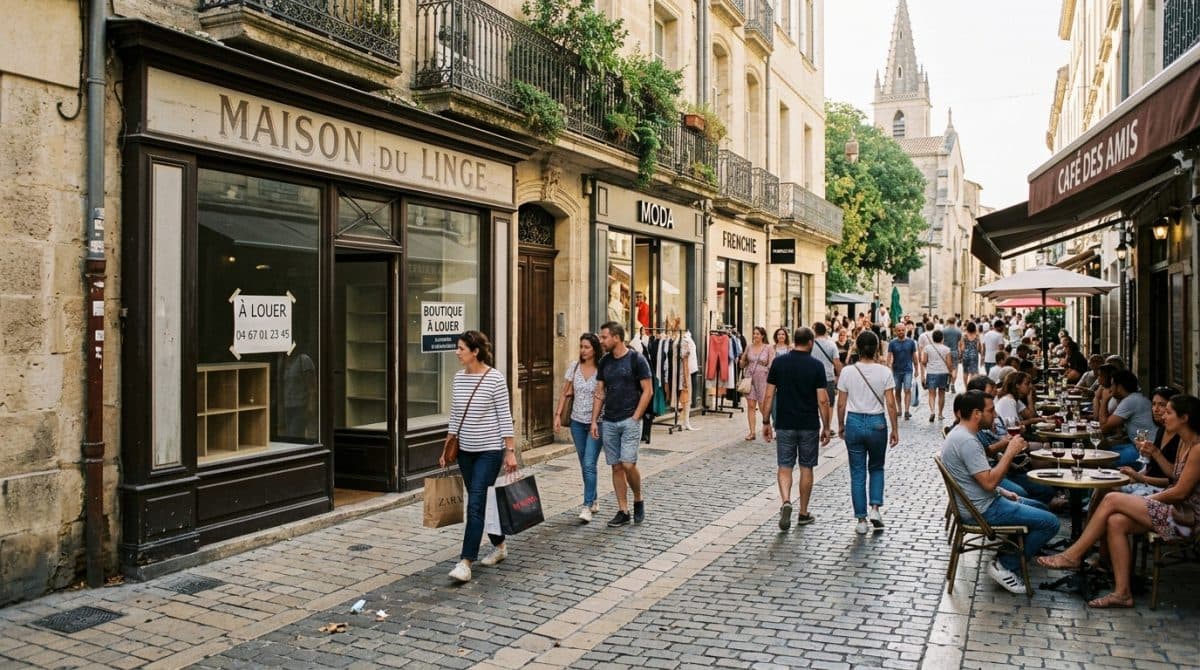 Illustration générée : A vendre droit au bail montpellier centre pieton