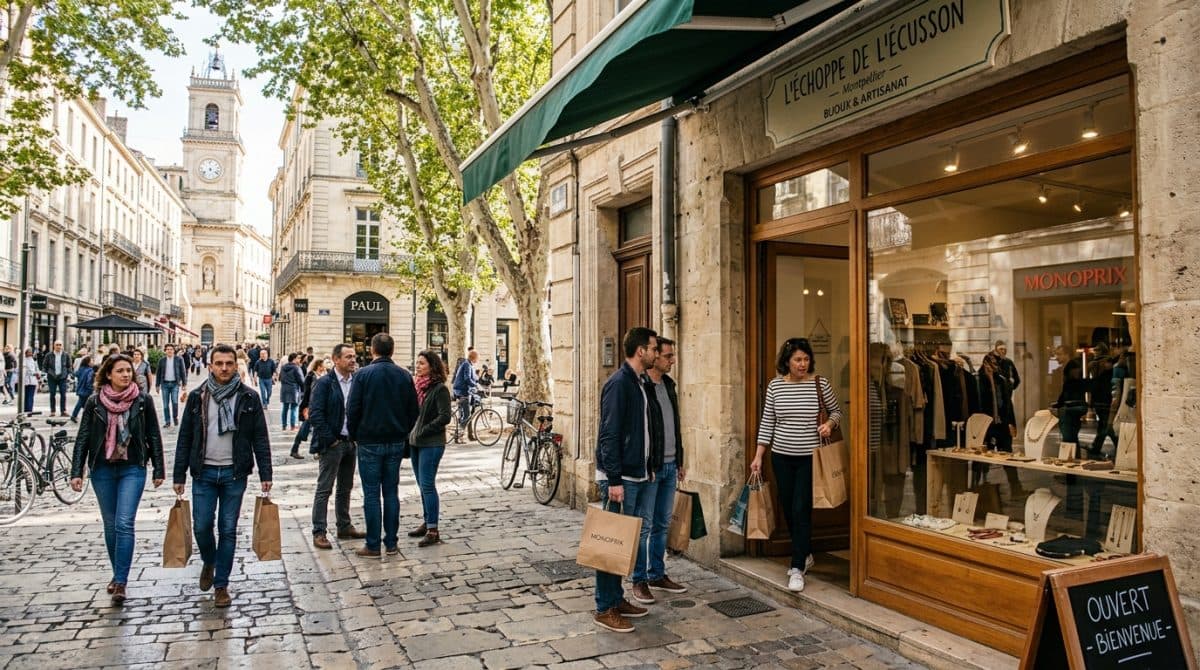 Illustration générée : A vendre droit au bail boutique montpellier centre