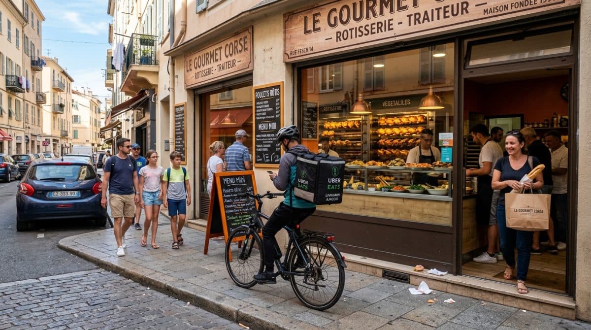Illustration générée : A vendre fonds de commerce rotisserie ajaccio