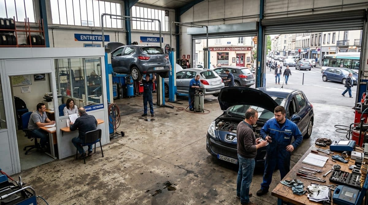 Illustration générée : A vendre garage automobile