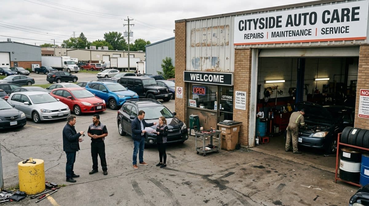 Illustration générée : Vente fonds de commerce d'entretien de vehicules automobiles ZI baleone