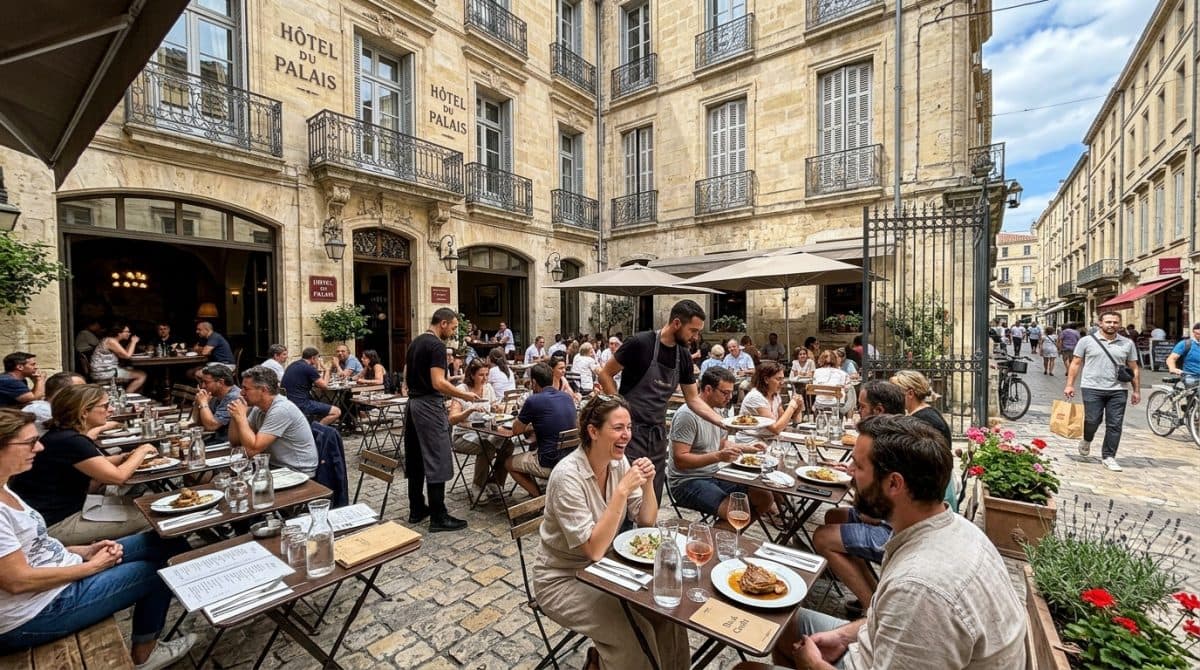 Illustration générée : Hôtel Restaurant de charme Montpellier Murs & Fonds Cour privative