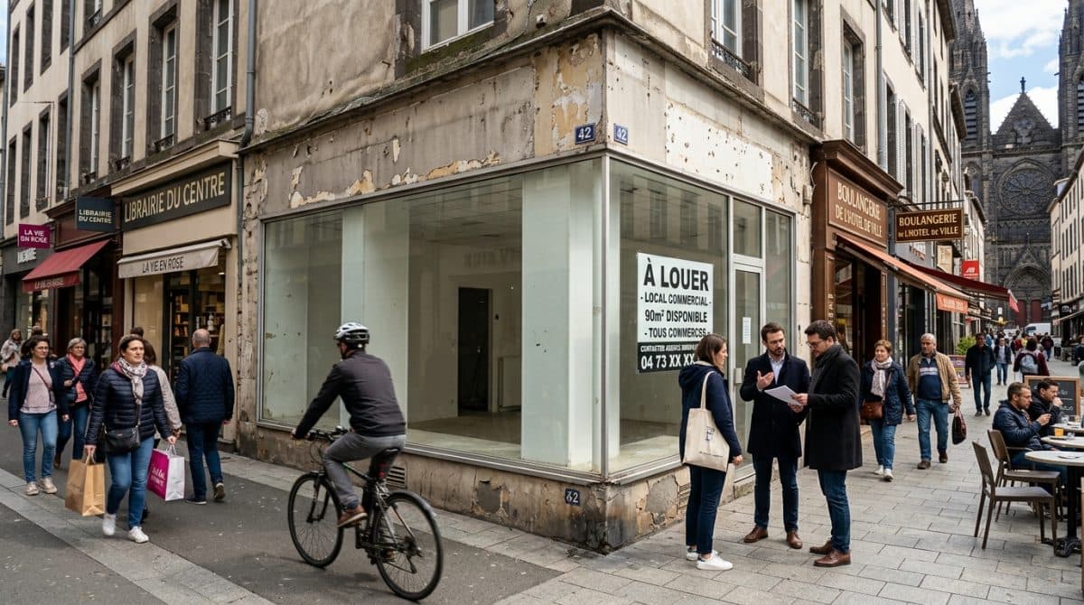 Illustration générée : Local hyper centre ville dans quartier dynamique de Clermont-Ferrand