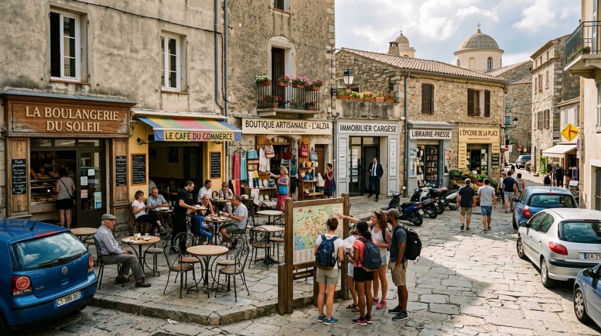 Illustration générée : Vente murs commerces boutiques cargese