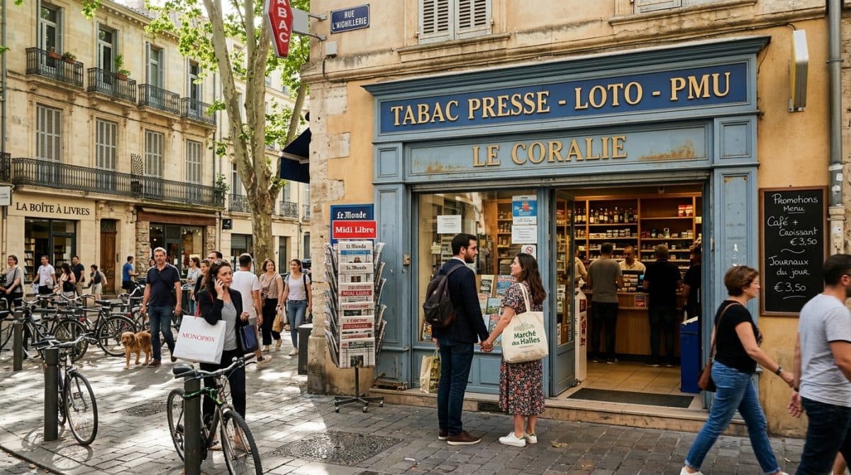 Illustration générée : Tabac Presse Écusson Montpellier Rénové clé en main