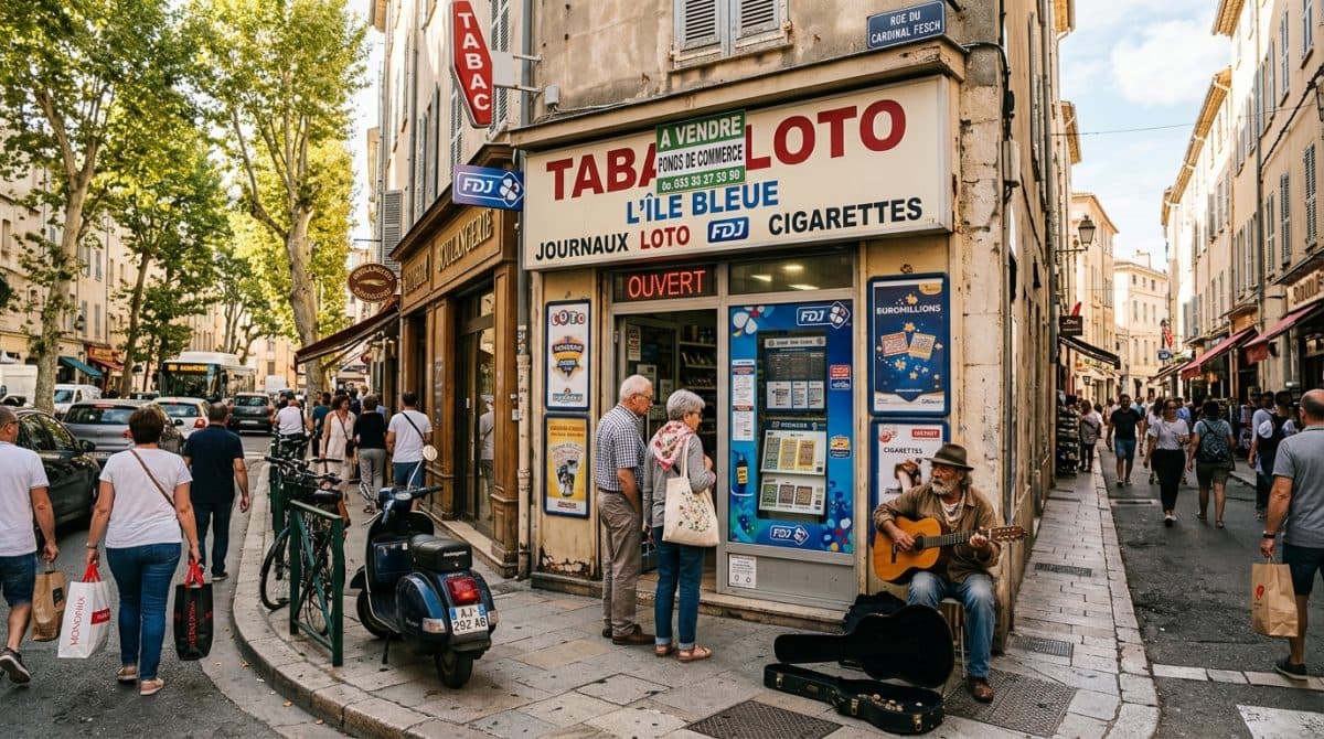Illustration générée : A la vente tabac loto ajaccio centre ville