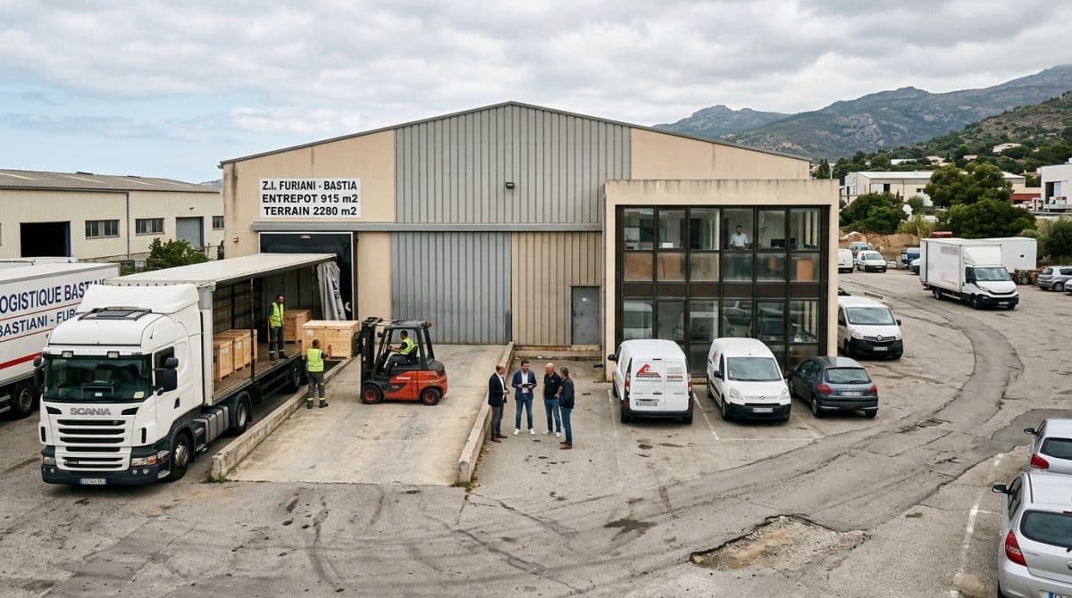 Illustration générée : ZI furiani location 915 m2 depot entrepots - 1365 m2 terrain diponible