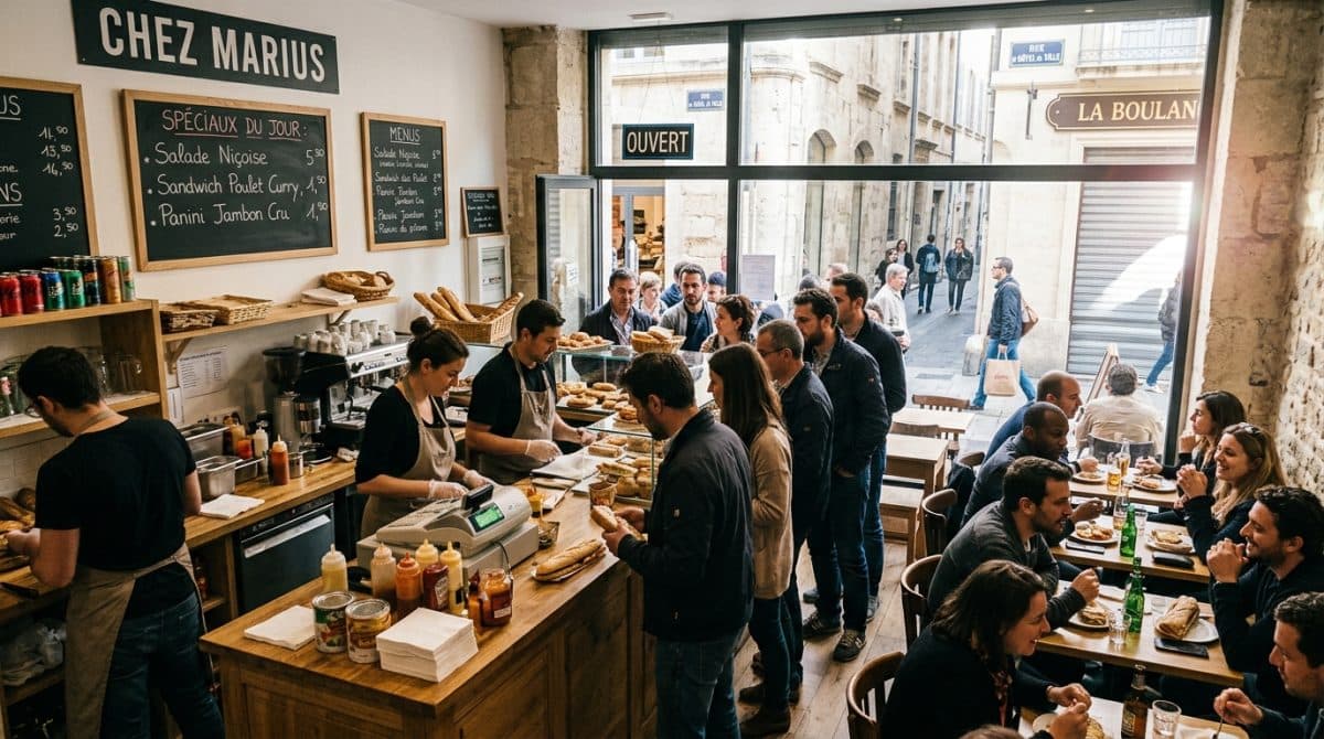Illustration générée : Opportunité d'affaire exceptionnelle - Snack/Sandwicherie à forte rentabilité à Nîmes