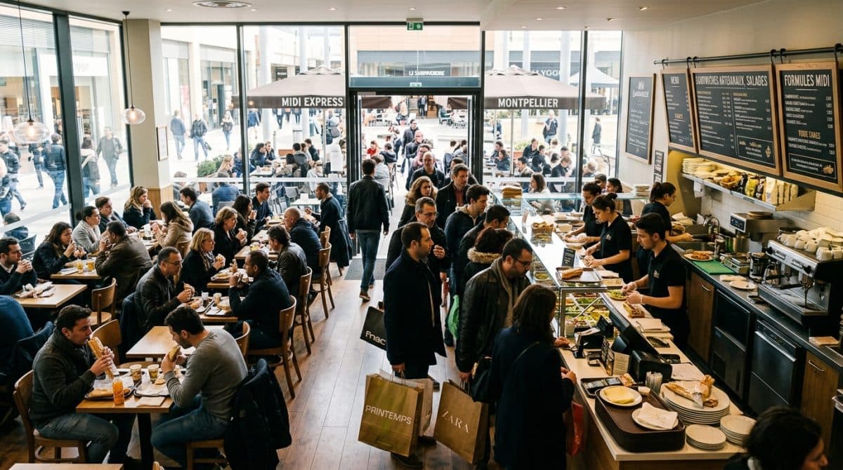 Illustration générée : Belle affaire de restauration rapide situe à montpellier
