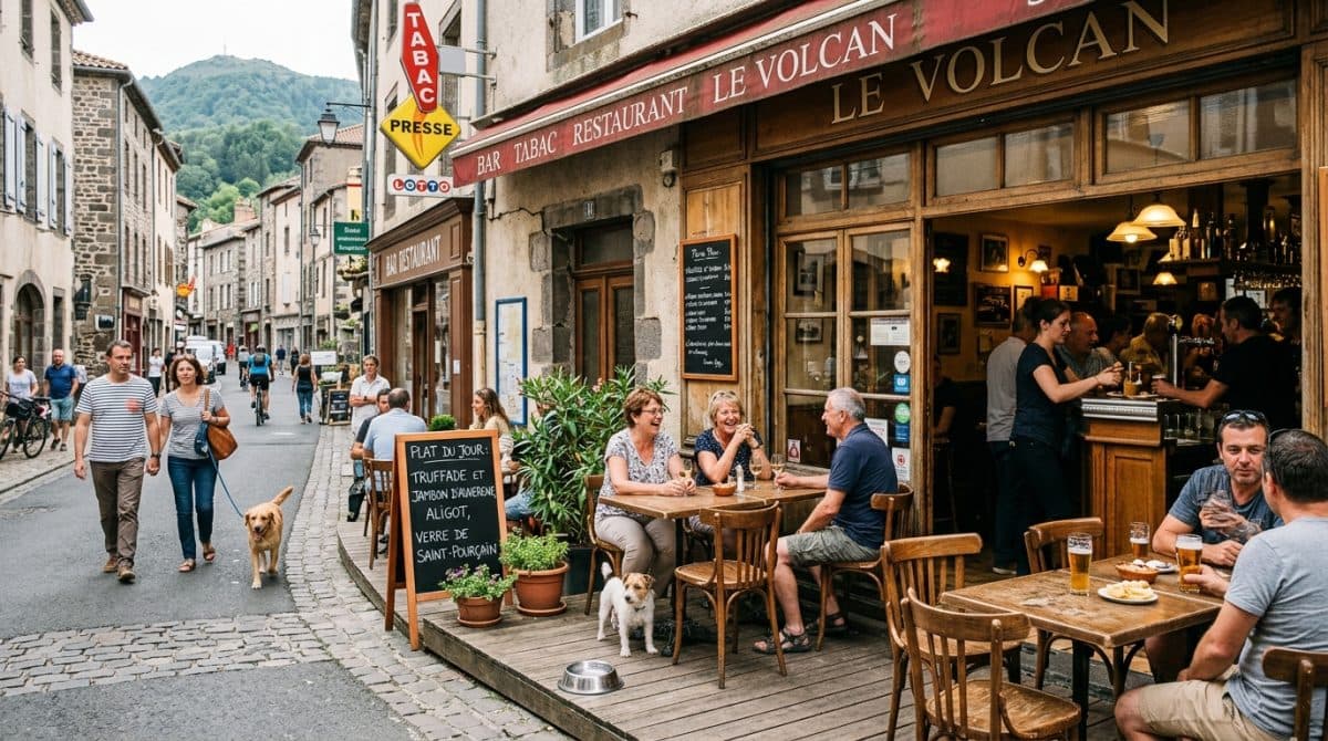 Illustration générée : Indissociable murs commerciaux d'un bar tabac restaurant a 30 min de clermont-ferrand