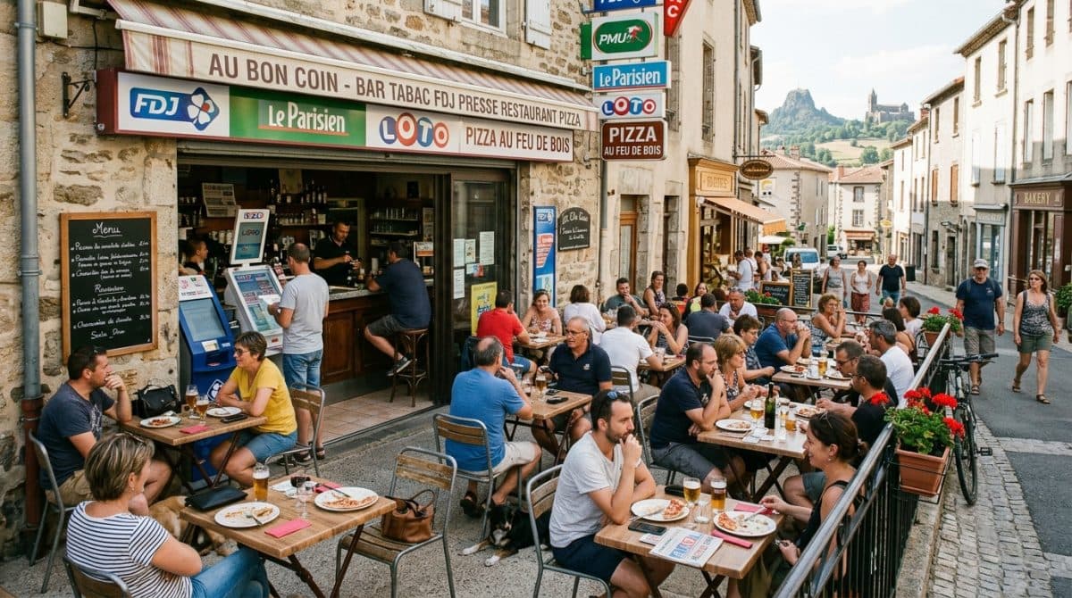 Illustration générée : Bar Tabac FDJ Presse Restaurant Pizza à 20 min du Puy en Velay