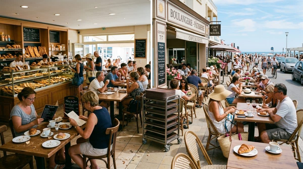 Illustration générée : A ceder fonds de boulangerie petite restauration situe sur le littoral heraultais