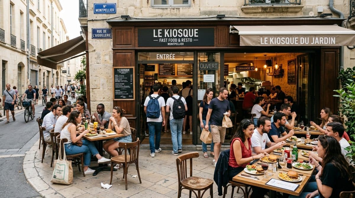 Illustration générée : A vendre fonds de restauration rapide EMPLACEMENT N°1