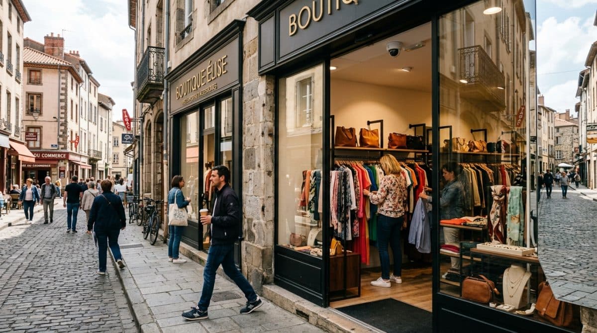 Illustration générée : Boutique vetements et accessoires a vendre a issoire