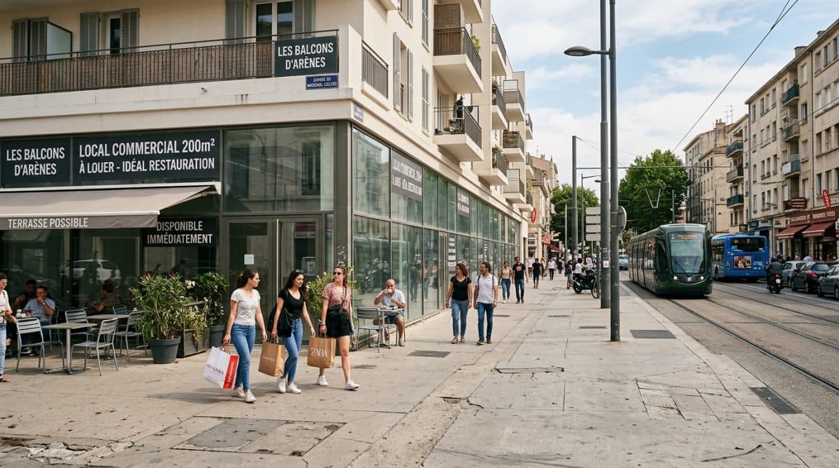 Illustration générée : Murs commerciaux libres restauration avec extraction