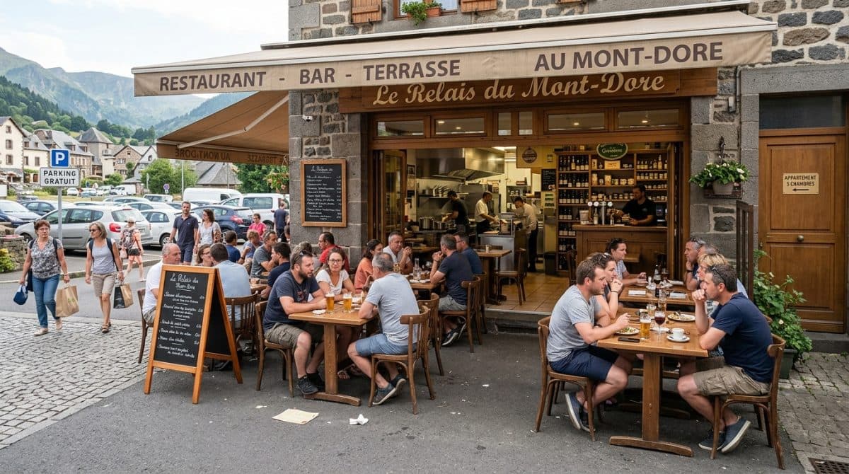 Illustration générée : Bar restaurant FDJ epicerie a 20 min de rochefort montagne