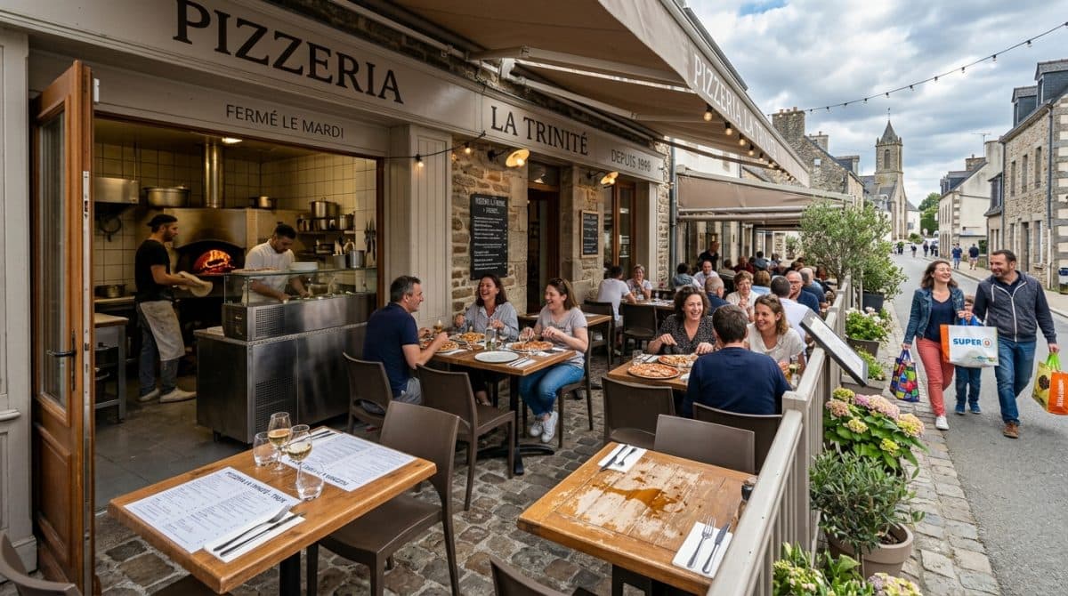 Illustration générée : Restaurant pizzeria terrasse Morbihan