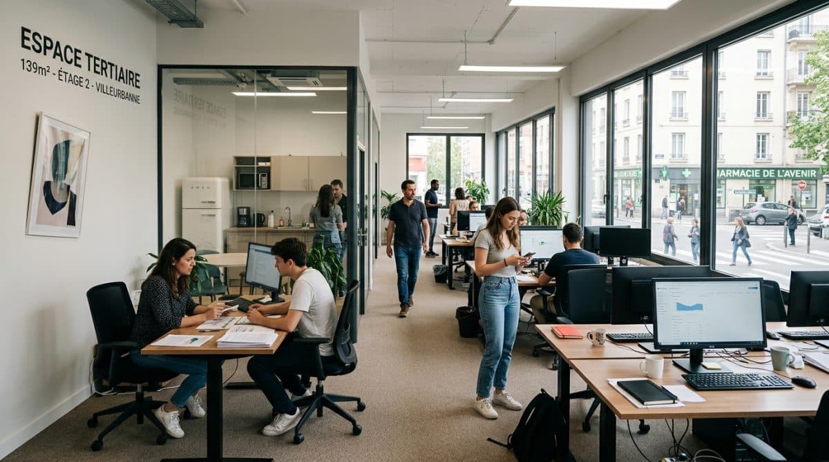 Illustration générée : Bureaux 136 m² à Louer rue Louis Guerin Villeurbanne