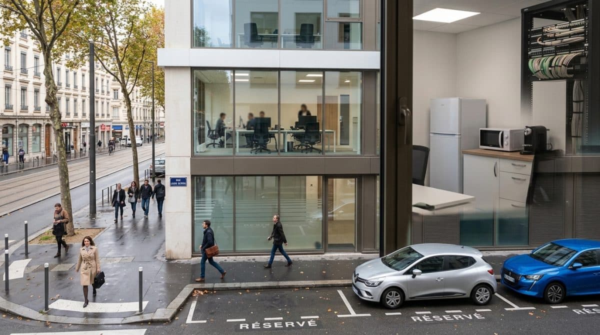 Illustration générée : Bureaux 139 m² rue louis Guerin Villeurbanne