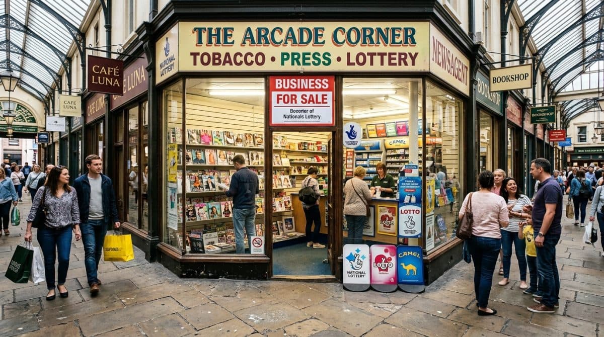 Illustration générée : Tabac presse FDJ cadeaux a vendre en galerie marchande