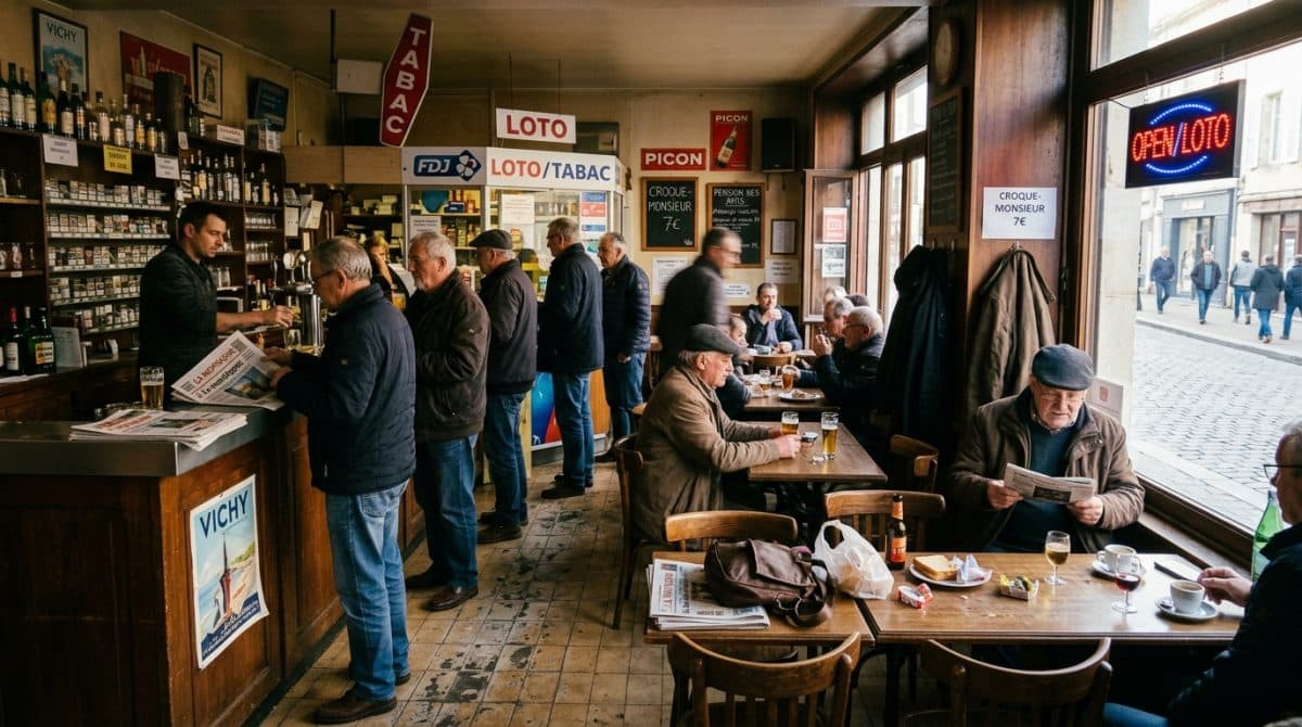 Illustration générée : A vendre bar tabac FDJ petite restauration entre thiers et vichy