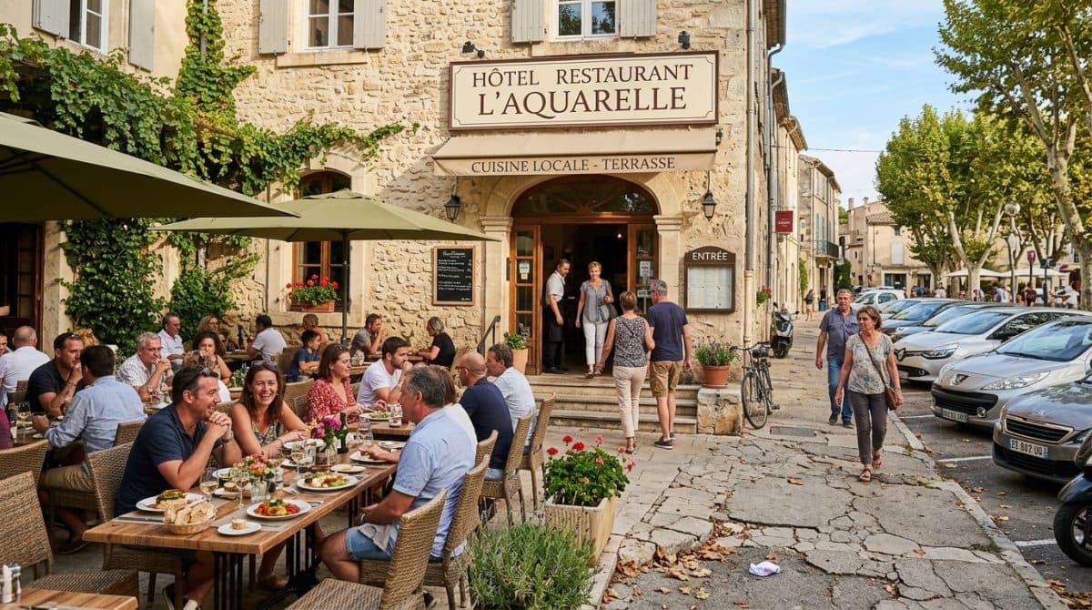 Illustration générée : Murs hotel restaurant licence 4 Gard