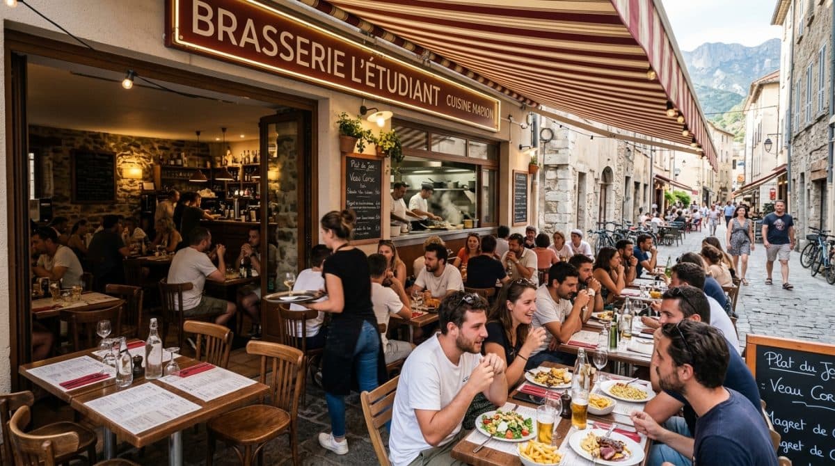 Illustration générée : Vente brasserie restaurant corte hyper-centre