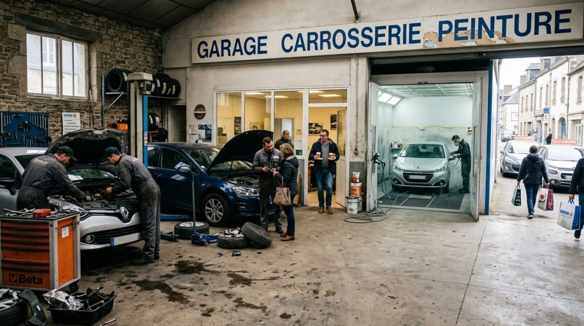 Illustration générée : Garage carrosserie peinture Morbihan