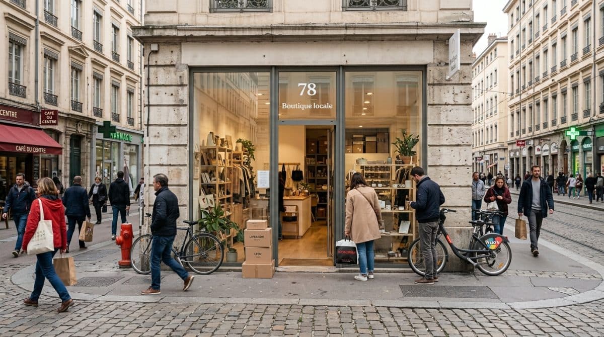 Illustration générée : Droit au bail local 80 m² Lyon 2