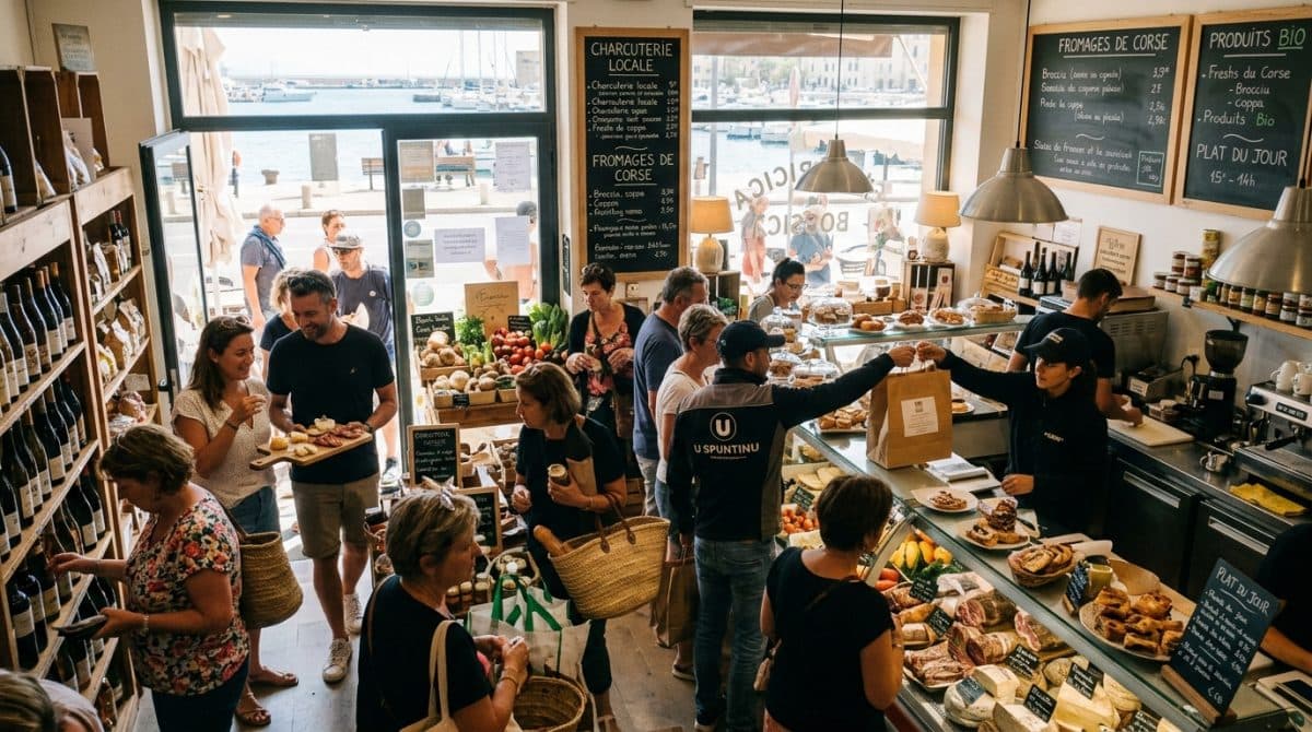 Illustration générée : Rive sud ajaccio commerce alimentaire