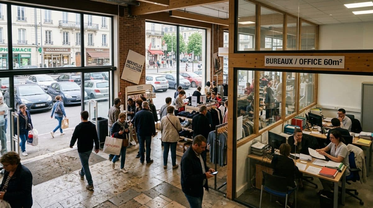 Illustration générée : À VENDRE MURS COMMERCIAUX 357 m² – PARKING PRIVATIF – EMPLACEMENT ATTRACTIF