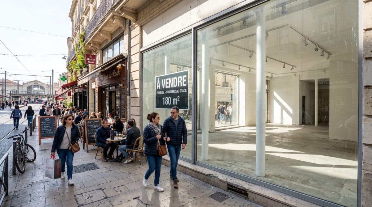 Illustration générée : Murs commerciaux montpellier centre
