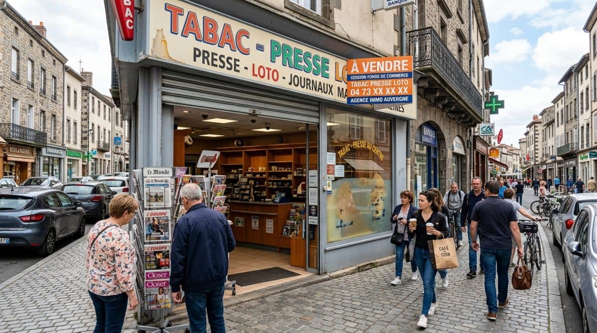Illustration générée : Murs commerciaux indissociables du tabac presse a vendre a 10 min de clermont
