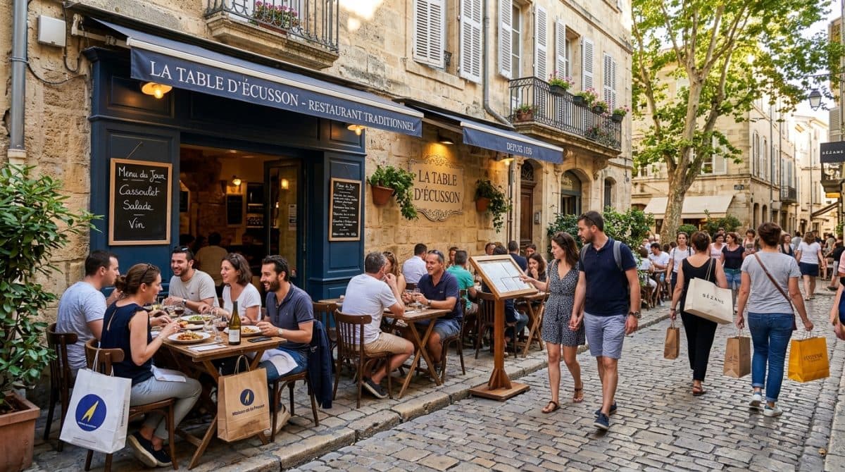 Illustration générée : Murs et Fonds d'un magnifique Restaurant Coeur de Montpellier