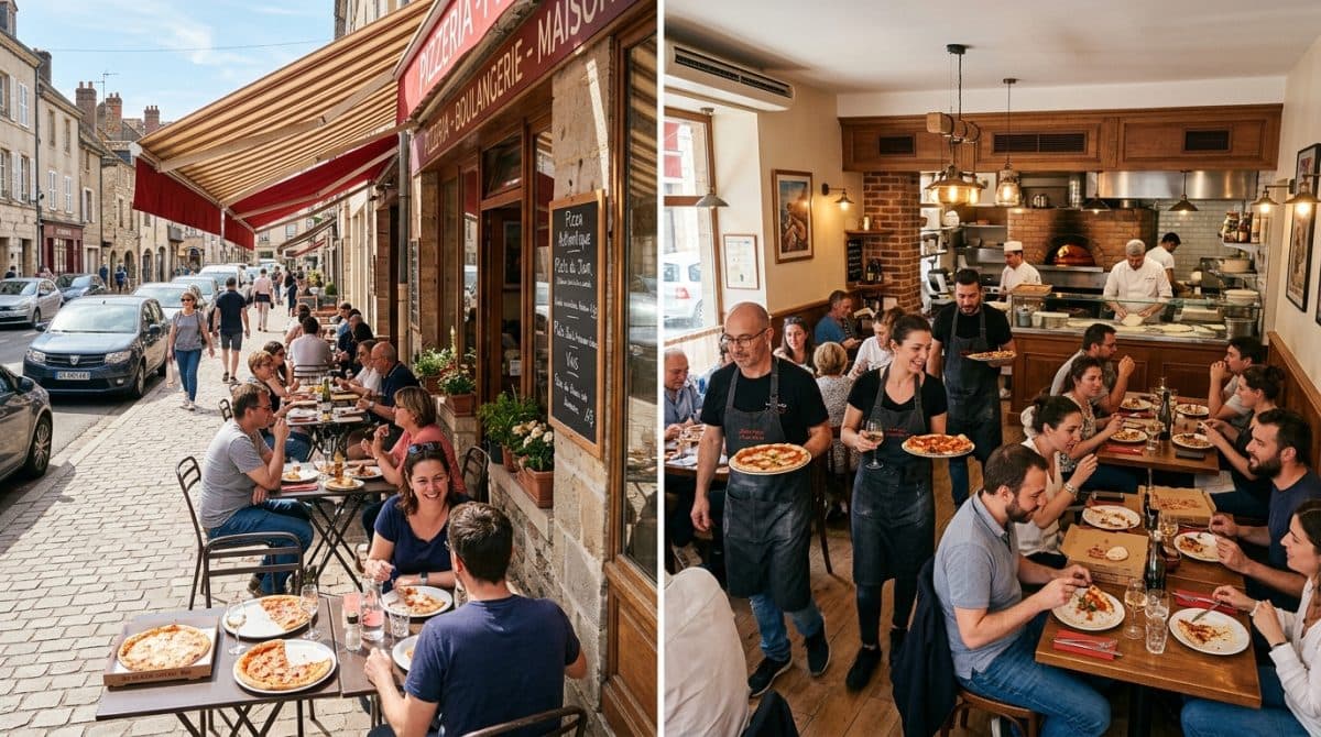 Illustration générée : Pizzeria restaurant a vendre proche moulins