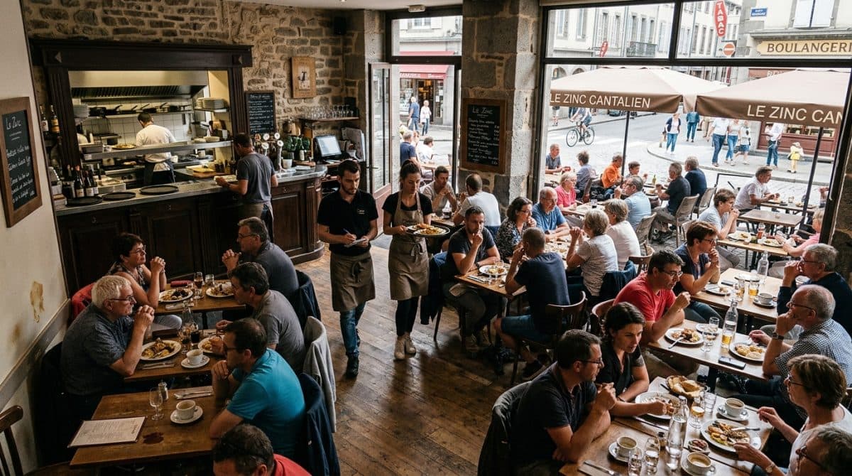 Illustration générée : A vendre bar brasserie dans ville dynamique du Cantal secteur bort les orgues