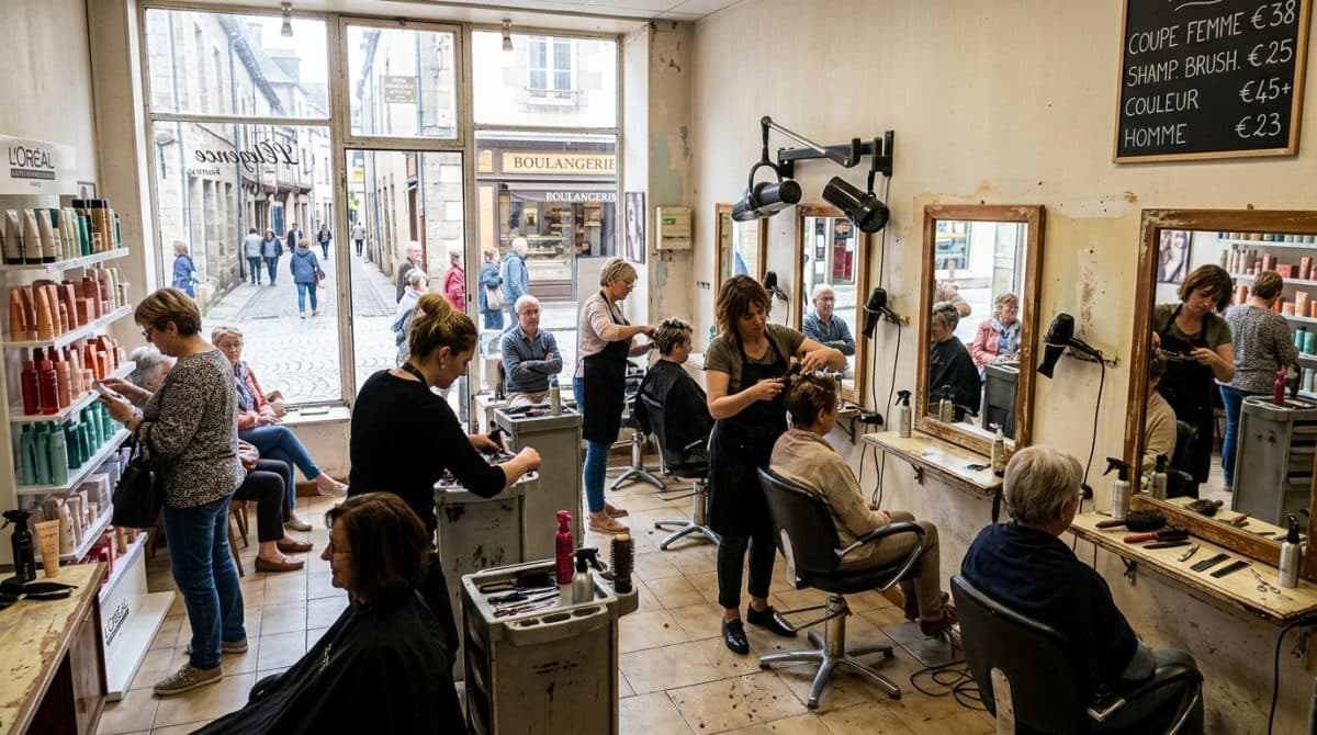 Illustration générée : Vente fonds de commerce : Salon de coiffure clé en main à Pontivy