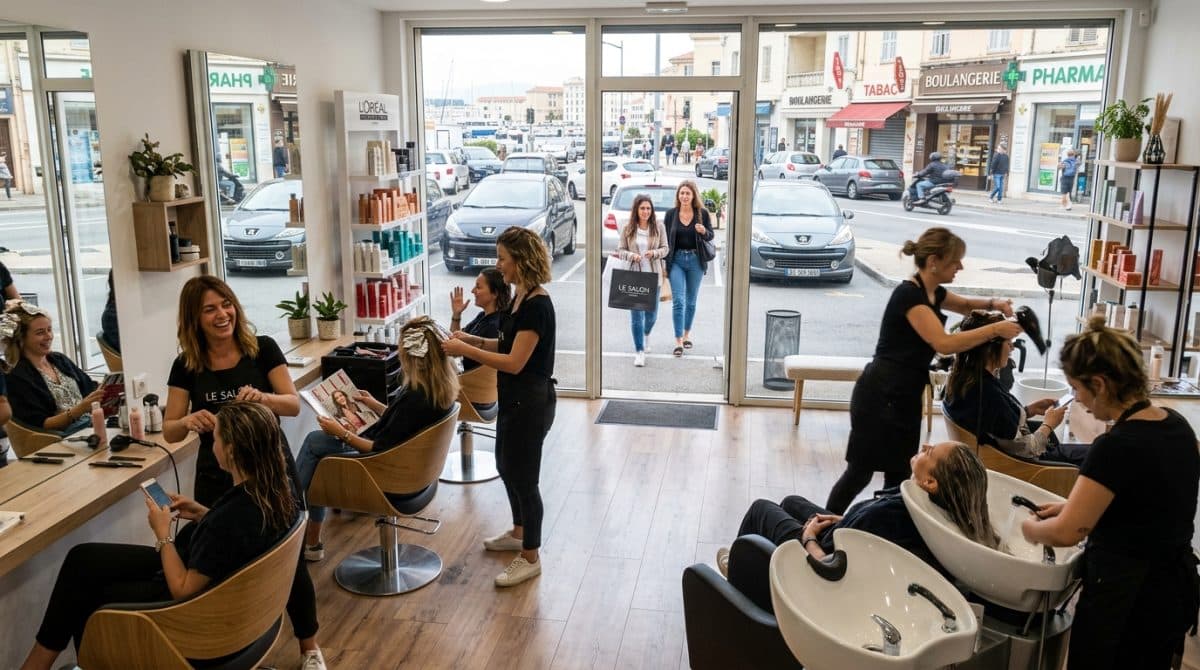 Illustration générée : Location gerance salon de coiffure peri