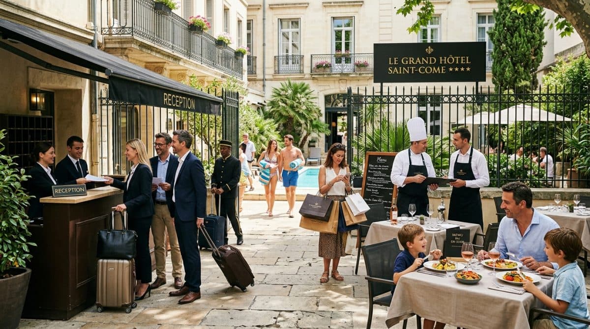 Illustration générée : OPPORTUNITÉ HÔTELLERIE HAUT PRESTIGE_Hôtel 4 étoiles_Murs et fonds