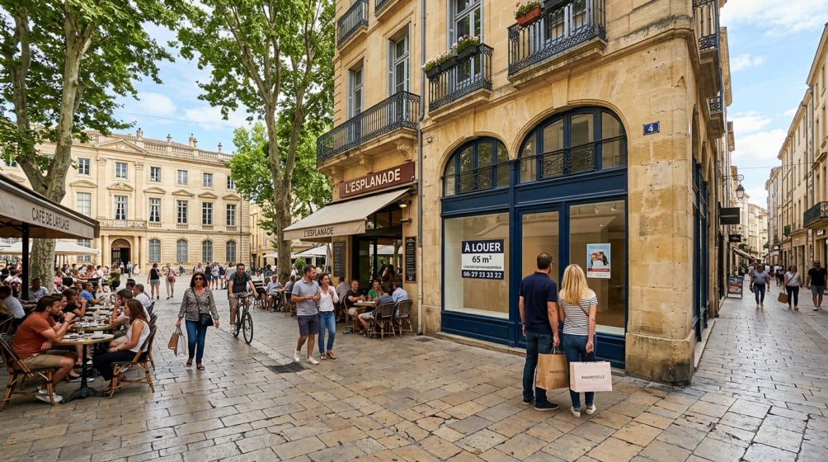 Illustration générée : A louer boutique place de la canourgue montpellier centre
