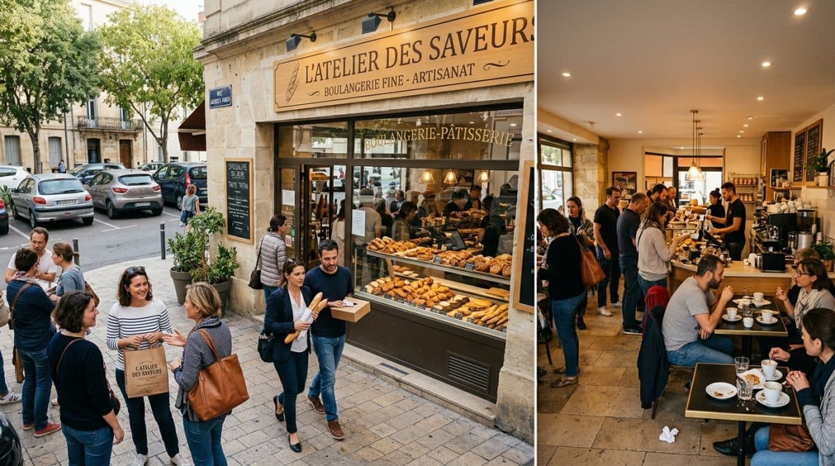 Illustration générée : Boulangerie Montpellier — Fonds + murs — Transmission clé en main