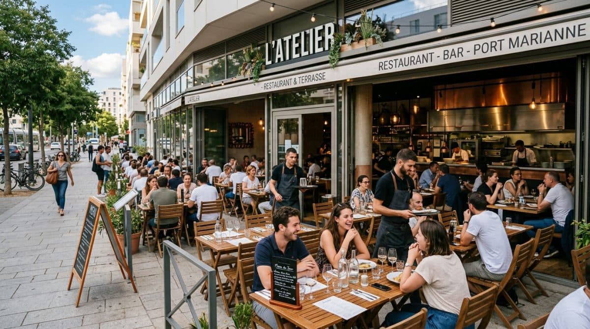 Illustration générée : A vendre fonds de commerce de restaurant quartier port marianne